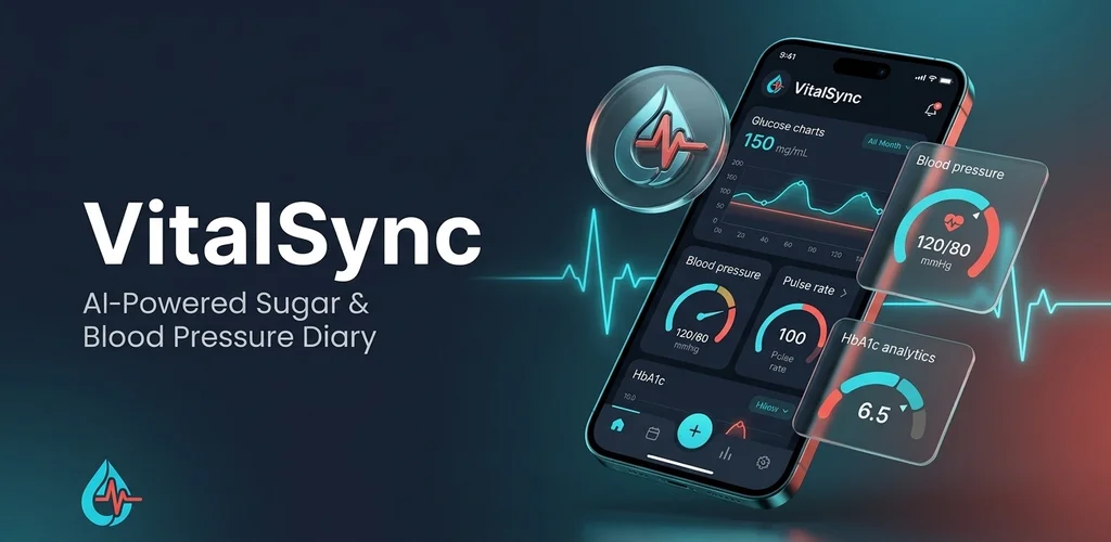 VitalSync Application Interface and Clinical Analytics Banner