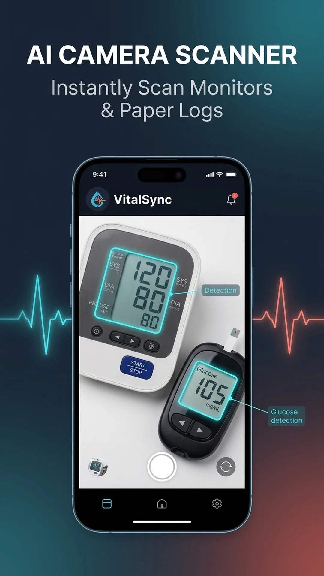 VitalSync Multimodal AI Scanner Screen